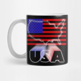 US Flag Map 3D Mug